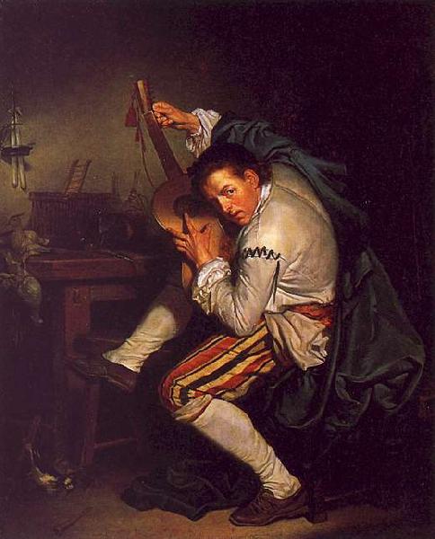 Jean Baptiste Greuze The Guitarist oil painting image